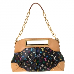 Pre Owned حقيبة لوي فيتون جودي كانفاس مونوغرامي متعددة الألوان سوداء GM