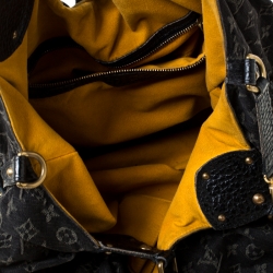 Pre Owned Louis Vuitton Black Monogram Denim Large Surya Hobo 