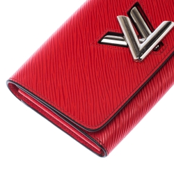 Pre Owned Louis Vuitton Coquelicot Epi Leather Twist Wallet