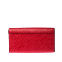 Pre Owned Louis Vuitton Coquelicot Epi Leather Twist Wallet