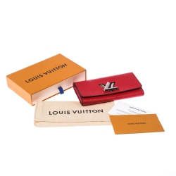 Pre Owned Louis Vuitton Coquelicot Epi Leather Twist Wallet