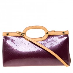 Pre Owned Louis Vuitton Amarante Monogram Vernis Roxbury Drive Bag