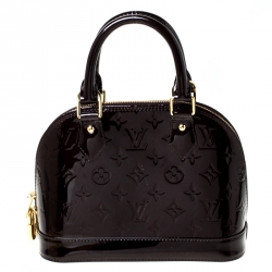 Pre Owned Louis Vuitton Amarante Monogram Vernis Alma BB Bag