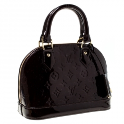 Pre Owned Louis Vuitton Amarante Monogram Vernis Alma BB Bag