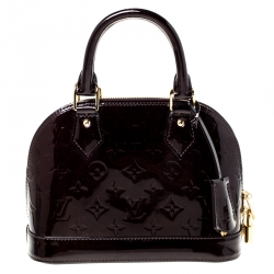 Pre Owned Louis Vuitton Amarante Monogram Vernis Alma BB Bag