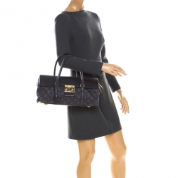 Pre Owned Louis Vuitton Navy Blue Gris Monogram Limited Edition Volupte Beaute Bag