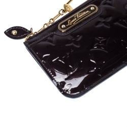 Pre Owned Louis Vuitton Amarante Monogram Vernis Key Pouch