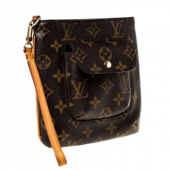 Pre Owned Louis Vuitton Monogram Canvas Partition Wristlet