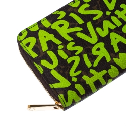 Pre Owned  Louis Vuitton Green Graffiti Stephen Sprouse Limited Edition Zippy Wallet