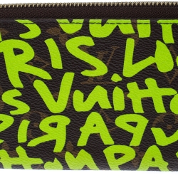 Pre Owned  Louis Vuitton Green Graffiti Stephen Sprouse Limited Edition Zippy Wallet