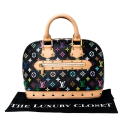 Pre Owned Louis Vuitton Black Monogram Multicolore Alma PM Bag