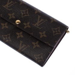 Pre Owned Louis Vuitton Monogram Canvas Sarah Continental Wallet