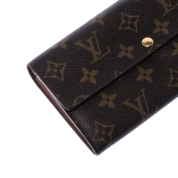 Pre Owned Louis Vuitton Monogram Canvas Sarah Continental Wallet