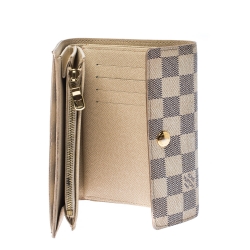 Pre Owned Louis Vuitton Damier Azur Canvas Trifold Wallet
