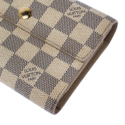 Pre Owned Louis Vuitton Damier Azur Canvas Trifold Wallet