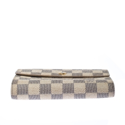 Pre Owned Louis Vuitton Damier Azur Canvas Trifold Wallet