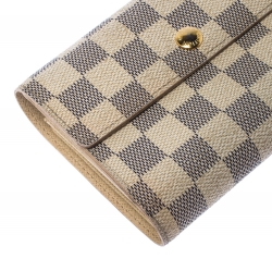 Pre Owned Louis Vuitton Damier Azur Canvas Trifold Wallet