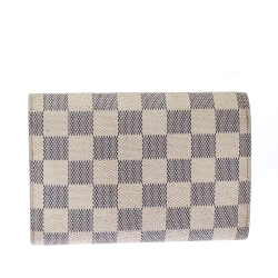 Pre Owned Louis Vuitton Damier Azur Canvas Trifold Wallet