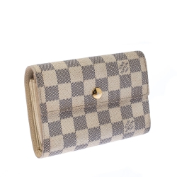Pre Owned Louis Vuitton Damier Azur Canvas Trifold Wallet