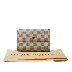 Pre Owned Louis Vuitton Damier Azur Canvas Trifold Wallet