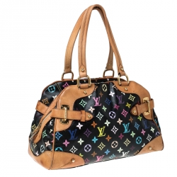 مملوكة مسبقًا حقيبة لوي فيتون كلاوديا كانفاس مونوغرامي متعددة الألوان سوداء