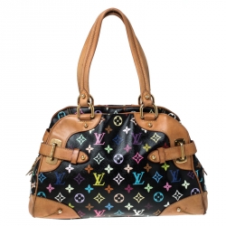 مملوكة مسبقًا حقيبة لوي فيتون كلاوديا كانفاس مونوغرامي متعددة الألوان سوداء