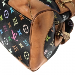 مملوكة مسبقًا حقيبة لوي فيتون كلاوديا كانفاس مونوغرامي متعددة الألوان سوداء