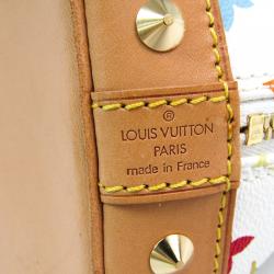 Pre Owned Louis Vuitton Blanc Multicolor Monogram Alma PM Bag