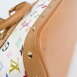 Pre Owned Louis Vuitton Blanc Multicolor Monogram Alma PM Bag