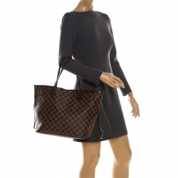 Pre Owned Louis Vuitton Damier Ebene Canvas Neverfull MM Bag