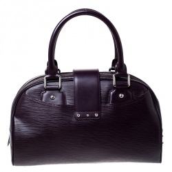 Pre Owned Louis Vuitton Purple Epi Leather Bowling Montaigne GM Bag