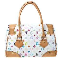 مملوكة مسبقًا Louis Vuitton White Monogram Multicolore Canvas Beverly GM Bag