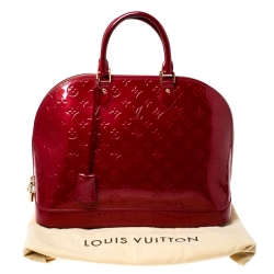 Pre Owned حقيبة لوي فيتون ألما فيرنيه مونوغرامي دامور حمراء تفاحية GM