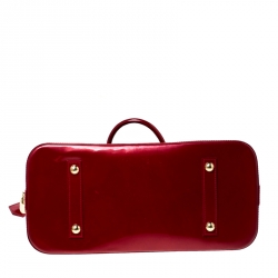 Pre Owned حقيبة لوي فيتون ألما فيرنيه مونوغرامي دامور حمراء تفاحية GM