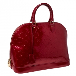 Pre Owned حقيبة لوي فيتون ألما فيرنيه مونوغرامي دامور حمراء تفاحية GM