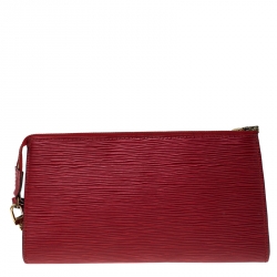 Pre Owned Louis Vuitton Red Epi Leather Pochette Accessoires