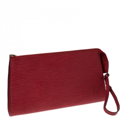Pre Owned Louis Vuitton Red Epi Leather Pochette Accessoires