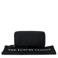Louis Vuitton Black Monogram  Mahina Leather Zippy Wallet