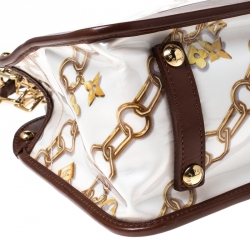 Pre Owned Louis Vuitton White Monogram Charms Limited Edition Cabas Bag