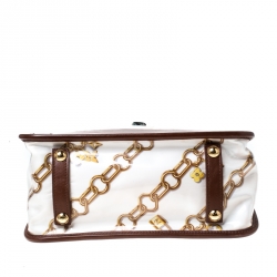 Pre Owned Louis Vuitton White Monogram Charms Limited Edition Cabas Bag