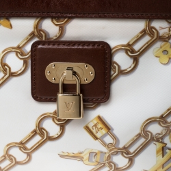 Pre Owned Louis Vuitton White Monogram Charms Limited Edition Cabas Bag