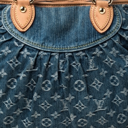 Pre Owned حقيبة لوي فيتون نوي كابي دنيم مونوغرامي زرقاء GM
