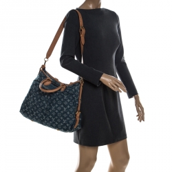 Pre Owned حقيبة لوي فيتون نوي كابي دنيم مونوغرامي زرقاء GM