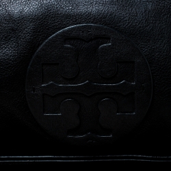 Pre Owned Tory Burch Black Leather Flap Reva Shoulder Bag