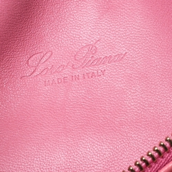 Pre Owned Loro Piana Pink Ostrich Leather Mini Pouch