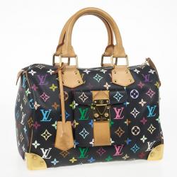 Pre Owned Louis Vuitton Black Multicolor Speedy 30