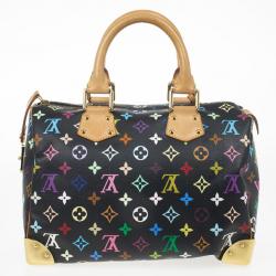 Pre Owned Louis Vuitton Black Multicolor Speedy 30