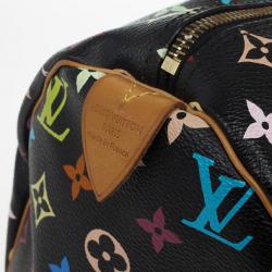 Pre Owned Louis Vuitton Black Multicolor Speedy 30