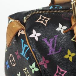 Pre Owned Louis Vuitton Black Multicolor Speedy 30