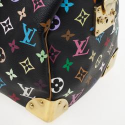Pre Owned Louis Vuitton Black Multicolor Speedy 30